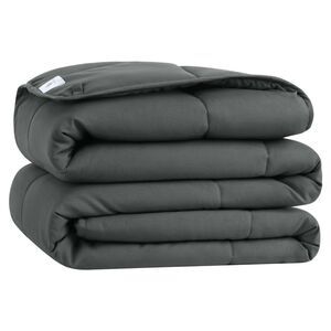Comforter Quilted Down Alternative Machine Washable Duvet Insert Dark Gray TWIN